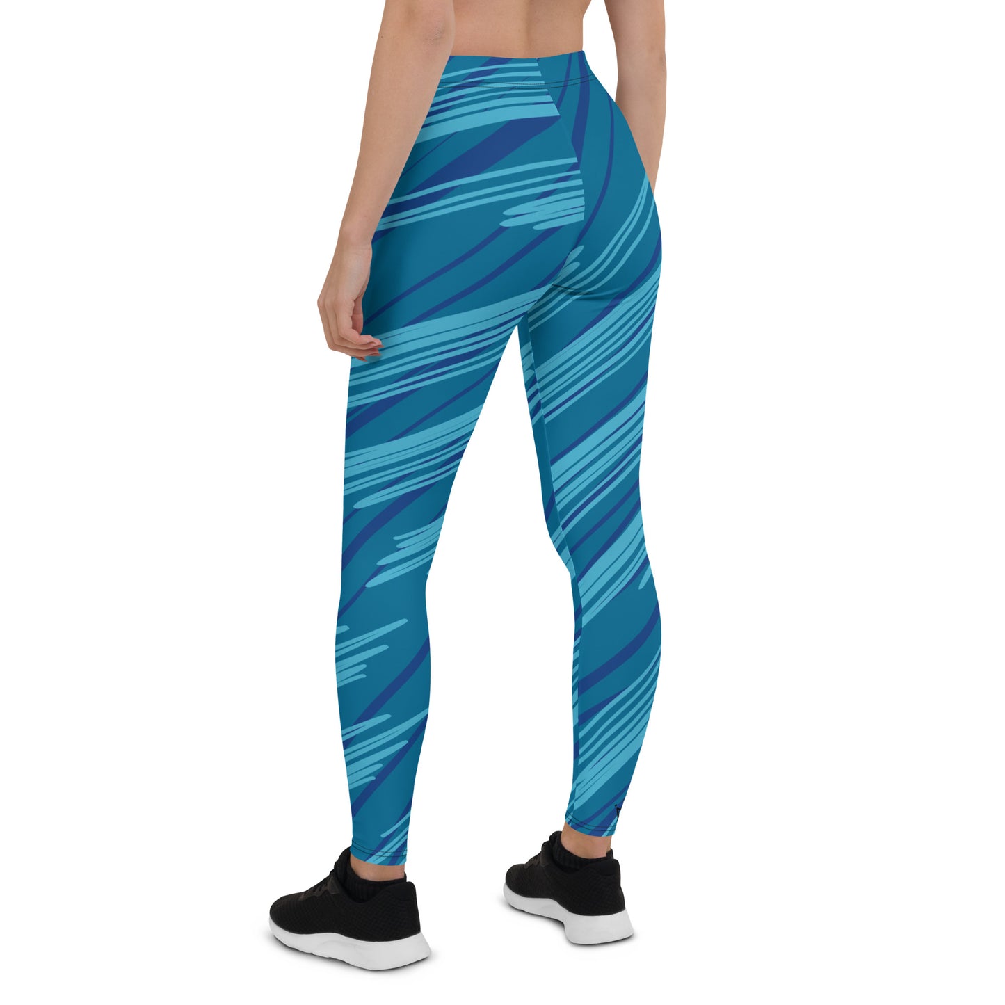 Women's Blue Stripes Leggings