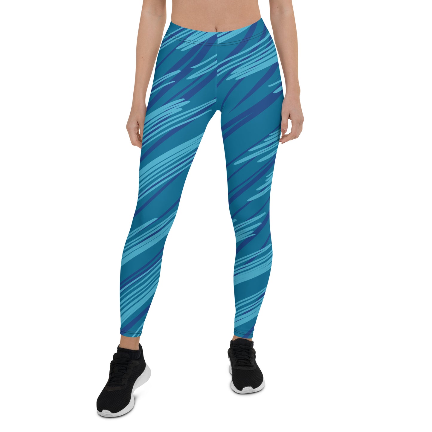 Women's Blue Stripes Leggings