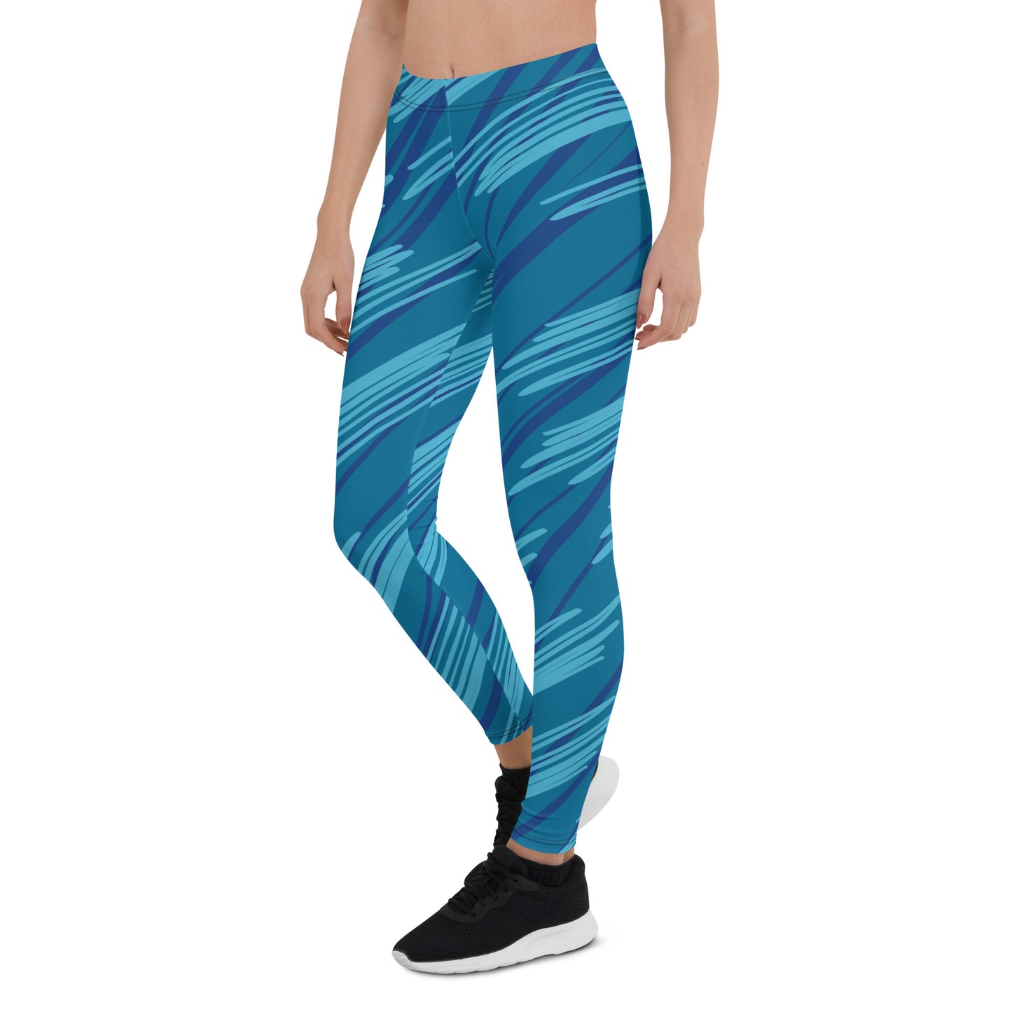 Women's Blue Stripes Leggings