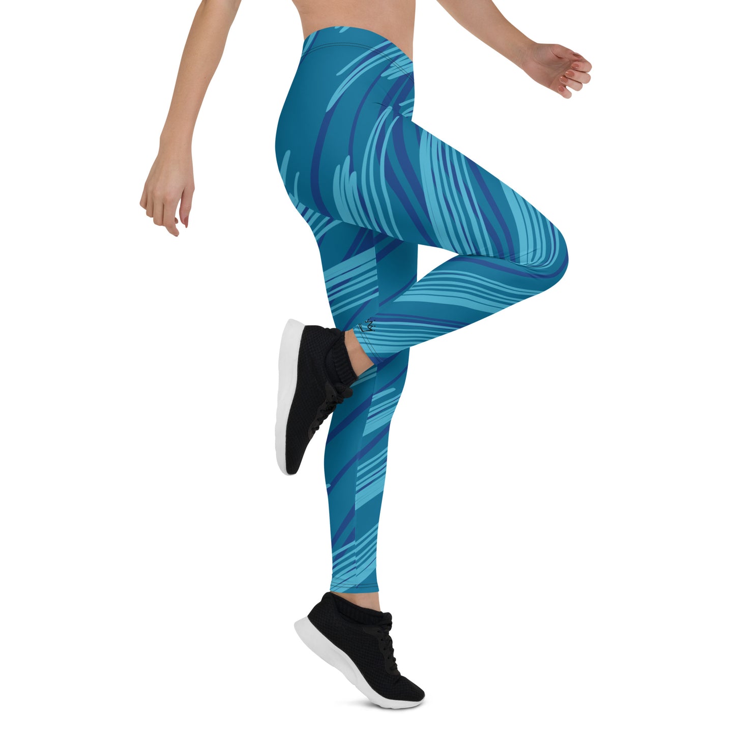 Women's Blue Stripes Leggings