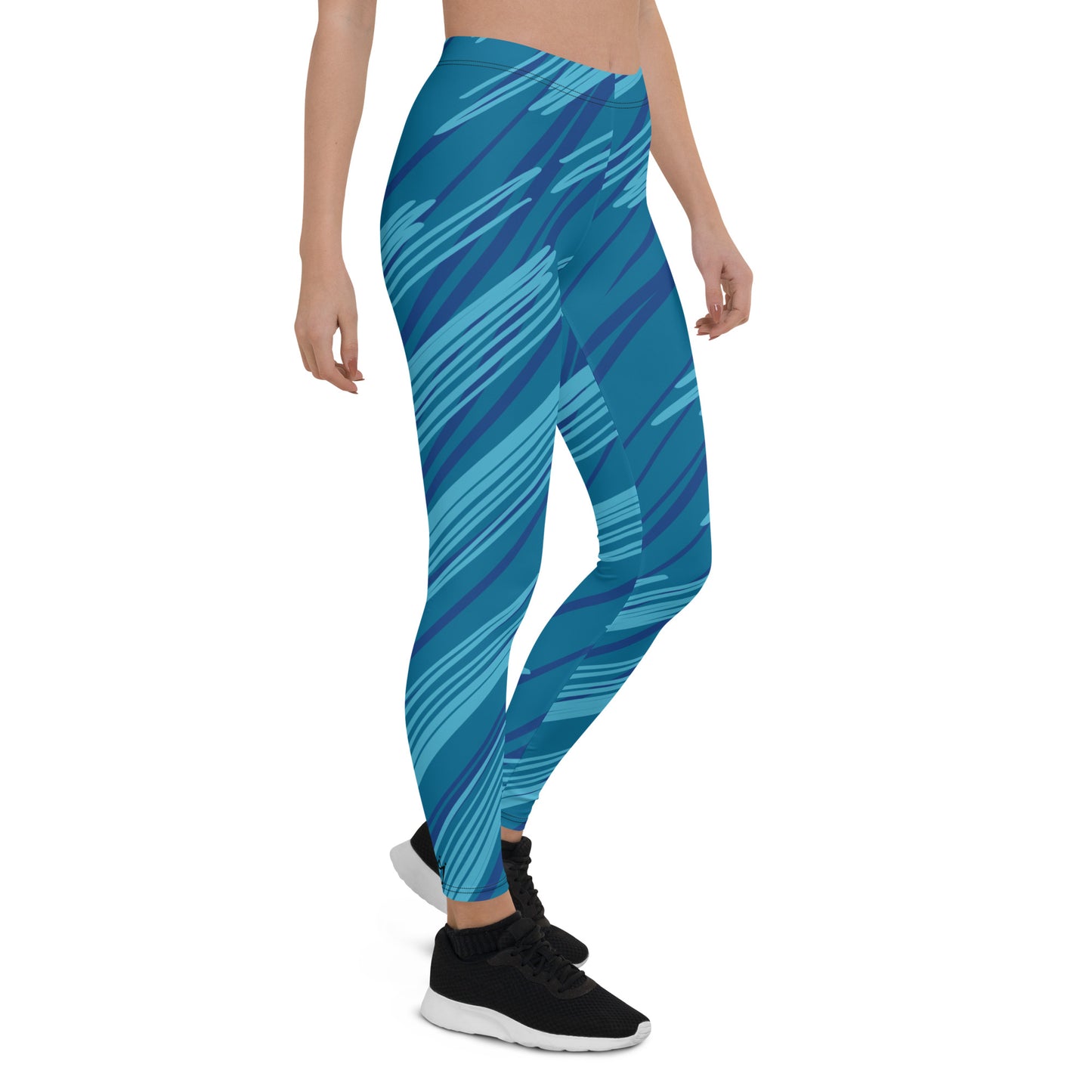 Women's Blue Stripes Leggings