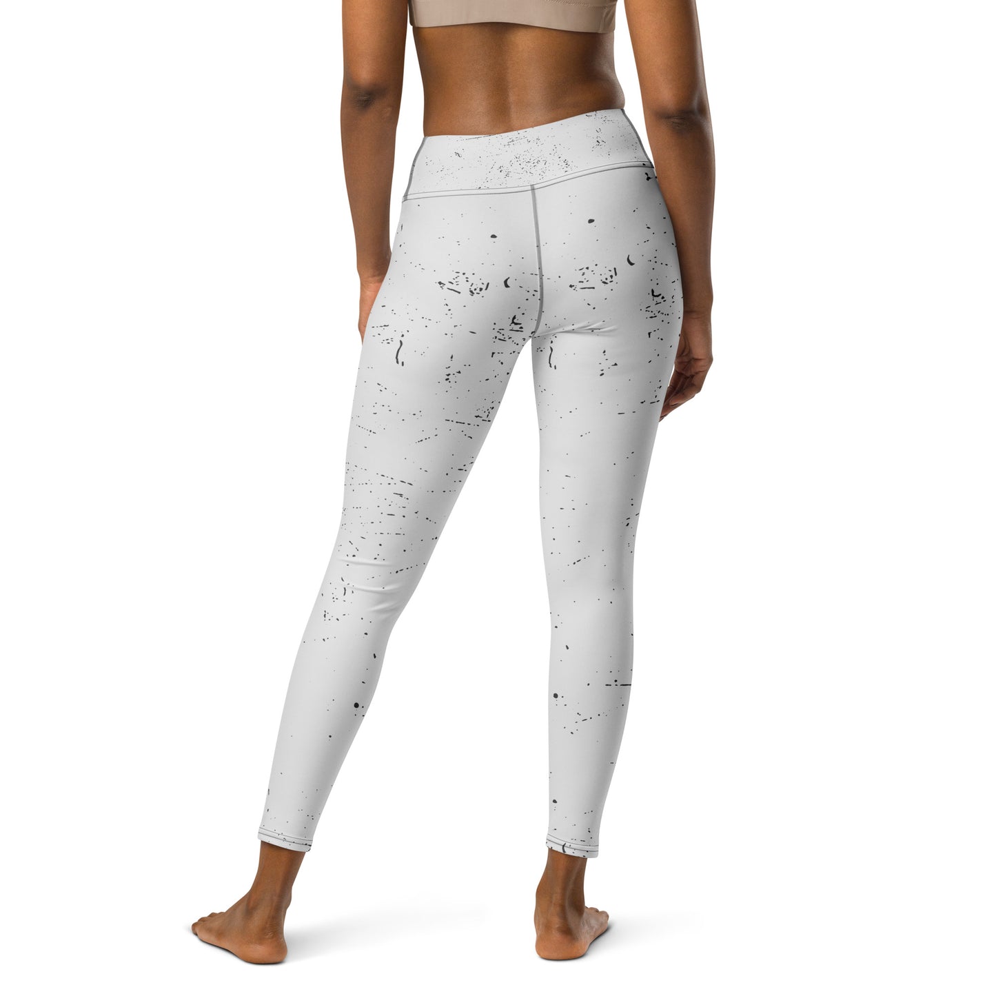 Women's White Splatter Yoga Leggings