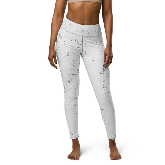 Women's White Splatter Yoga Leggings