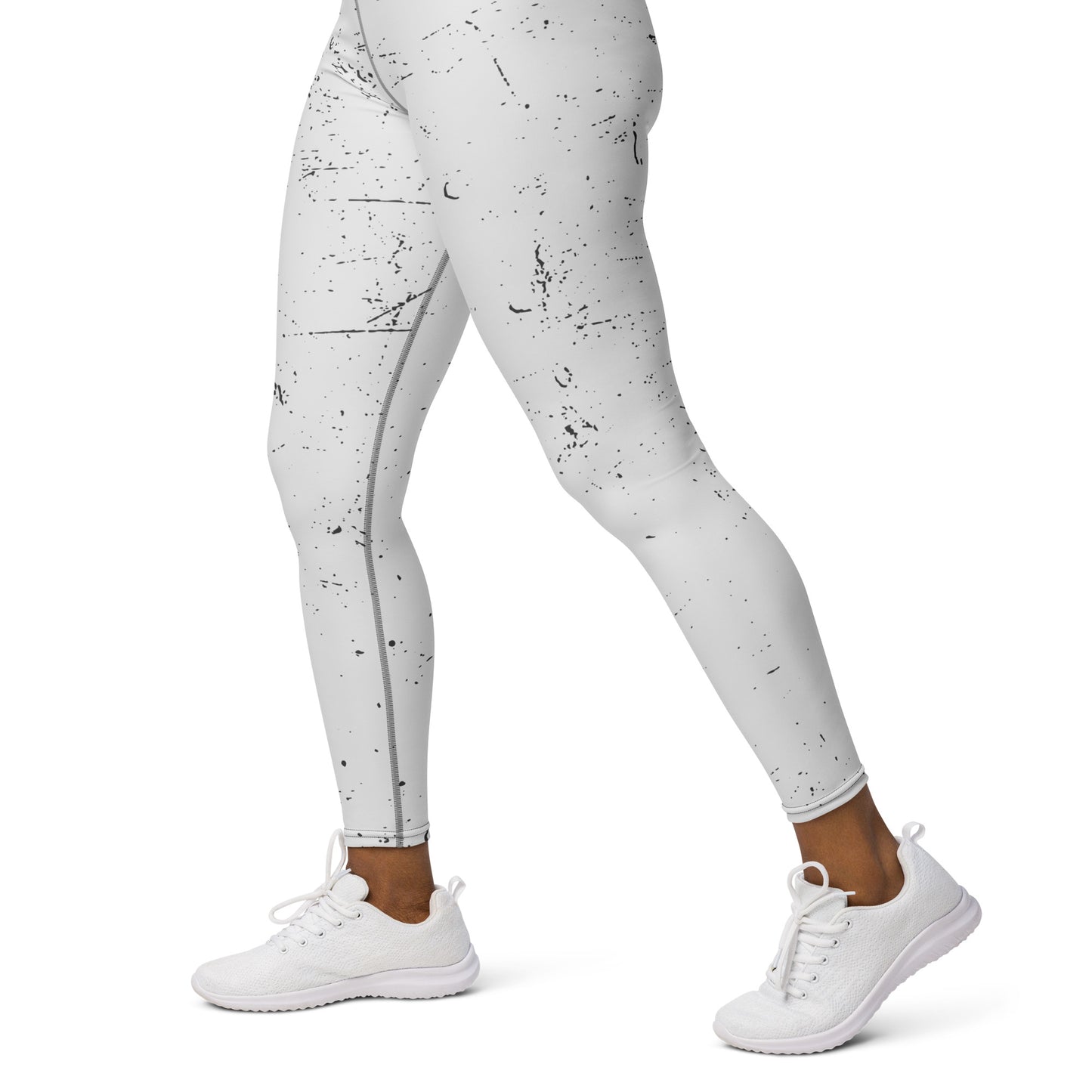 Women's White Splatter Yoga Leggings