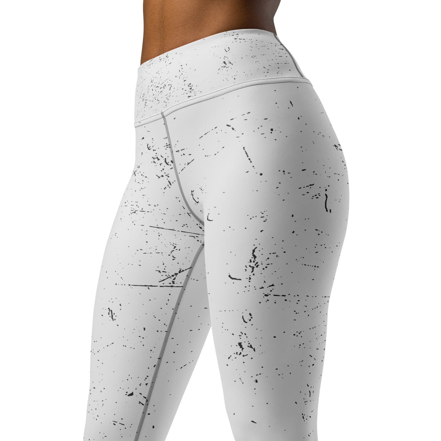 Women's White Splatter Yoga Leggings