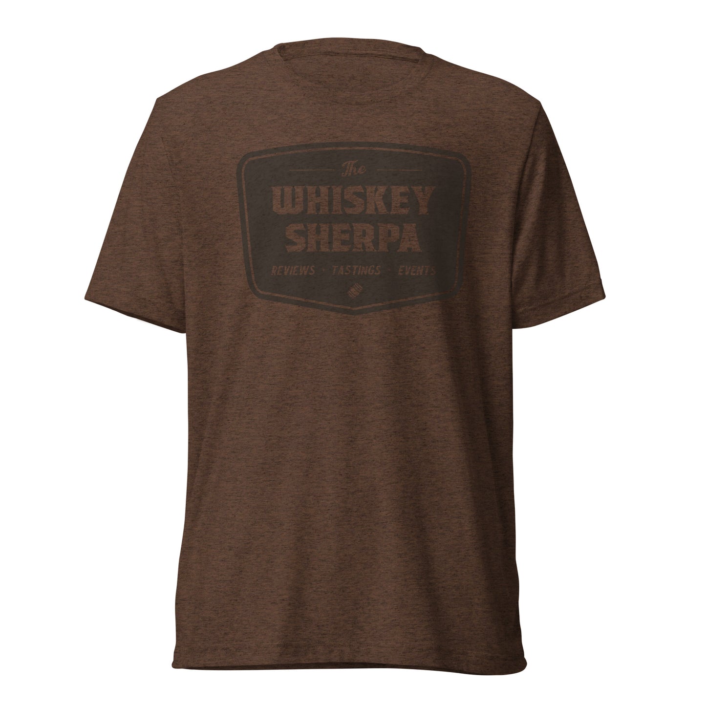 Whiskey Sherpa - Tri Blend Tee - Brown Logo